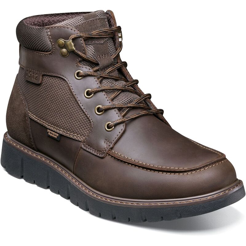 ノンブッシュ メンズ シューズ ブーツ・レインブーツ アンクル レザー Nunn Bush Karnak Men's Leather Moc Toe Ankle Boots Brown Crazy Horse ブラウン