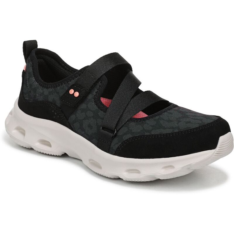 ライカ レディース シューズ スニーカー Rykactivfoam Women's Mary Jane Walking Sneaker Black Leopard ブラック