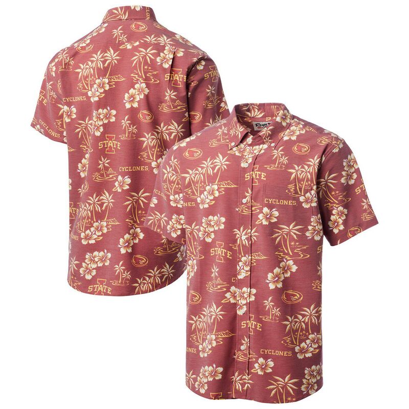 レインスプーナー メンズ トップス Tシャツ ダウン Men Reyn Spooner Cardinal Iowa State Cyclones Kekai Classic Tri-Blend Button-Down Shirt Isu Red レッド