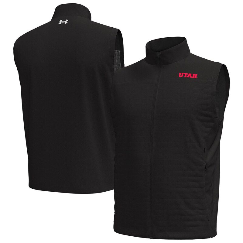アンダーアーマー メンズ アウター ジャケット・ブルゾン ベスト Men's Under Armour Black Utah Utes Drive Pro Storm Full-Zip Vest Ute Black ブラック
