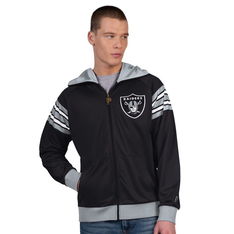 アンブランデッド メンズ アウター ジャケット・ブルゾン Unbranded Men Pro Player Black/Silver Las Vegas Raiders Helmet Full-Zip Hooded Track Jacket Lvr Black ブラック