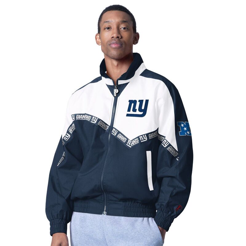 アンブランデッド メンズ アウター ジャケット・ブルゾン Unbranded Men's Pro Player White/Navy New York Giants Tape II Lightweight Full-Zip Jacket Gia White ホワイト 30,420円