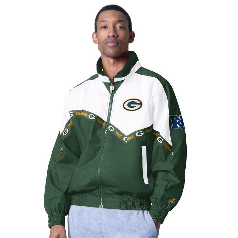 アンブランデッド メンズ アウター ジャケット・ブルゾン Unbranded Men's Pro Player White/Green Bay Packers Tape II Lightweight Full-Zip Jacket Pkr White ホワイト