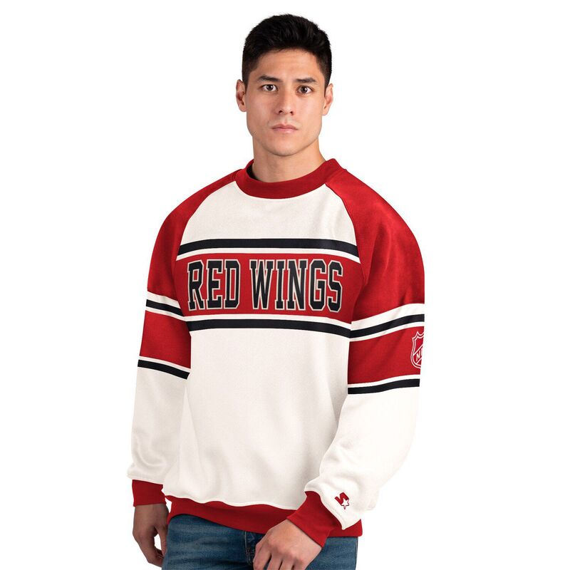 スターター メンズ トップス Tシャツ クルーネック スウェット フリース Men'starter White Detroit Red Wings Defense Fleece Crewneck Sweatshirt Rdwhite ホワイト｜ReVida 店