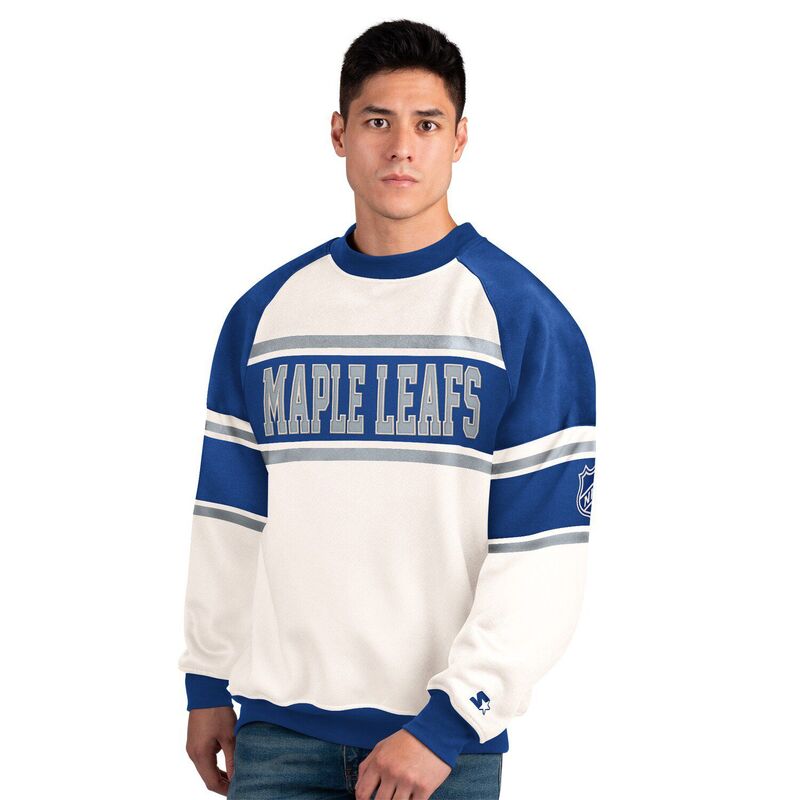 スターター メンズ トップス Tシャツ クルーネック スウェット フリース Men'starter White Toronto Mapleafs Defense Fleece Crewneck Sweatshirt Mpl White ホワイト