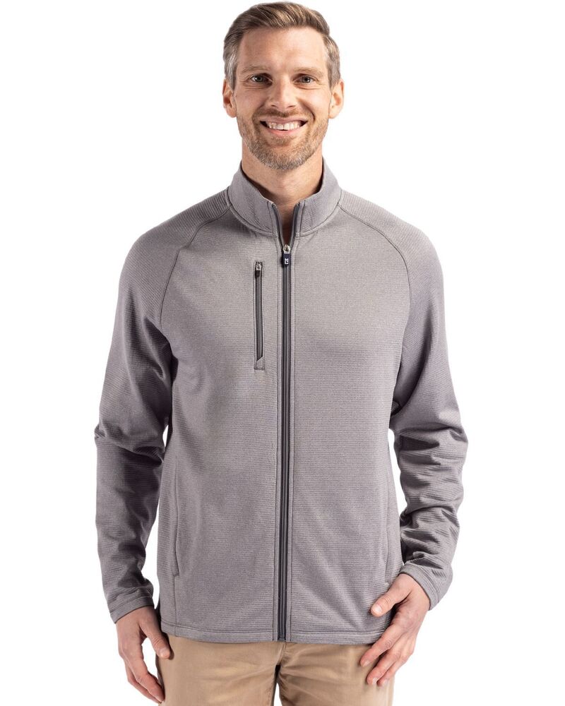 カッターアンドバック メンズ アウター ジャケット・ブルゾン フリース Cutter & Buck Peshastin Fleece Recycled Mens Full Zip Jacket Elemental Grey Heather グレー