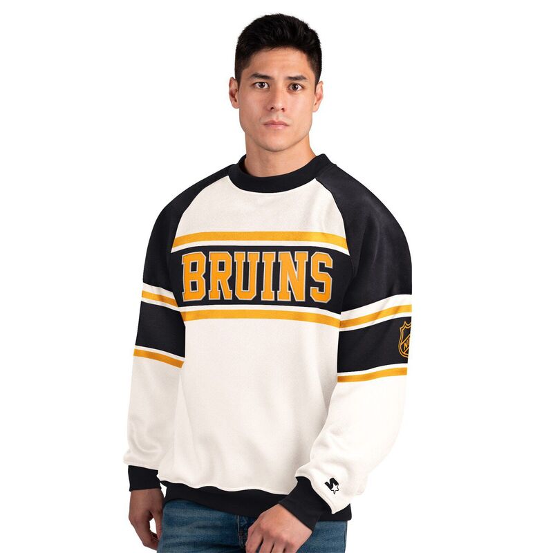 スターター メンズ トップス Tシャツ クルーネック スウェット フリース Men'starter White Boston Bruins Defense Fleece Crewneck Sweatshirt Bsb White ホワイト｜ReVida 店