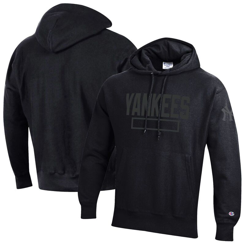 チャンピオン メンズ トップス Tシャツ フリース パーカー Men's Champion Black New York Yankees Tonal Reverse Weave Fleece Hoodie Ynk Black ブラック｜ReVida 店