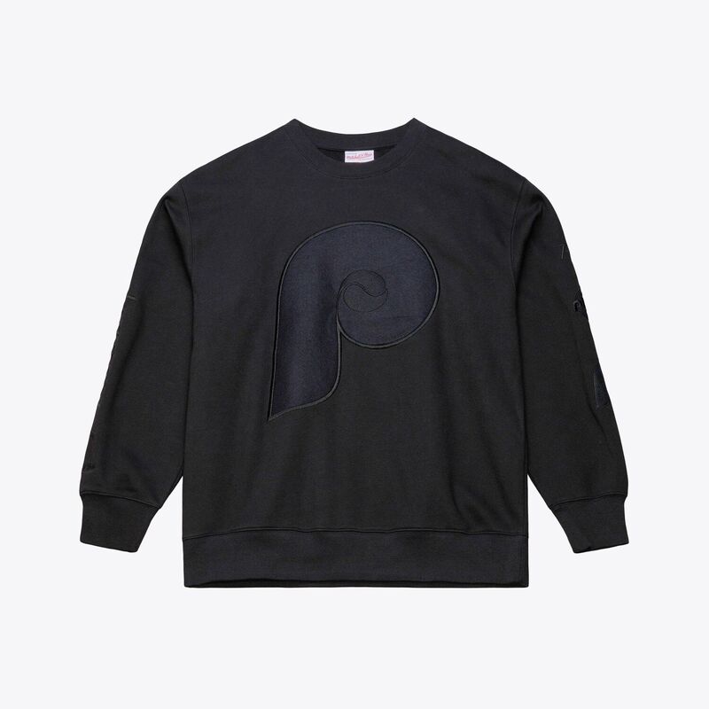 ミッチェル&ネス メンズ トップス Tシャツ クルーネック スウェット フリース Men's Mitchell & Ness Black Philadelphia Phillies Phantom Fleece Crewneck Sweatshirt Phl Black ブラック