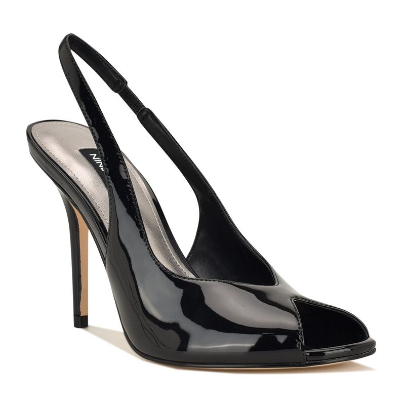 ナインウェスト レディース シューズ サンダル ヒール Nine West Pretta Women'slingback Pumps Higheel Black Patent ブラック