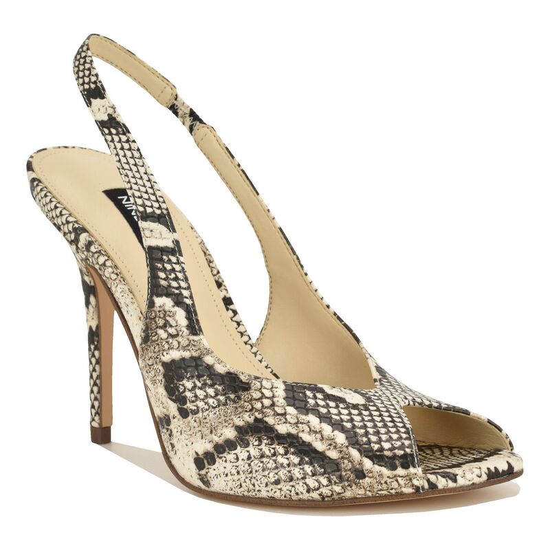 ナインウェスト レディース シューズ サンダル ヒール Nine West Pretta Women'slingback Pumps Higheelight Natural Snake