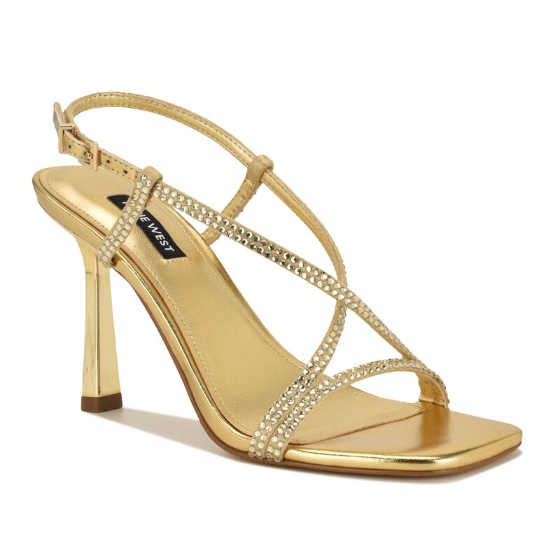 ナインウェスト レディース シューズ サンダル 踵 Nine West Vallanh Women\u0027s Higheel Slingback Dressandals Gold ゴールド