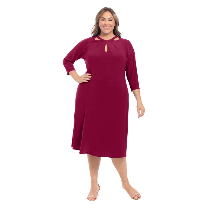 ロンドンタイムス レディース トップス ワンピース プラスサイズ ミディ Plusize London Times Multi Keyhole Midi Dressangria マルチカラー