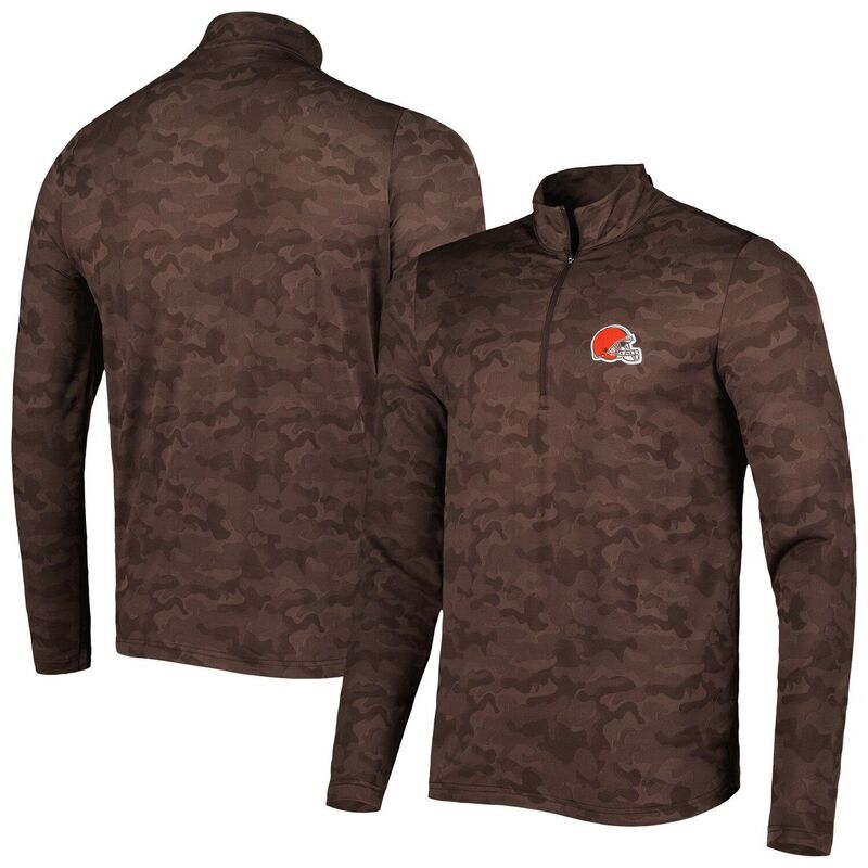 アンティグア メンズ アウター ジャケット・ブルゾン スウェット シャツ Men's Antigua Brown Cleveland Browns Brigade Quarter-Zip Sweatshirt Brn Brown ブラウン