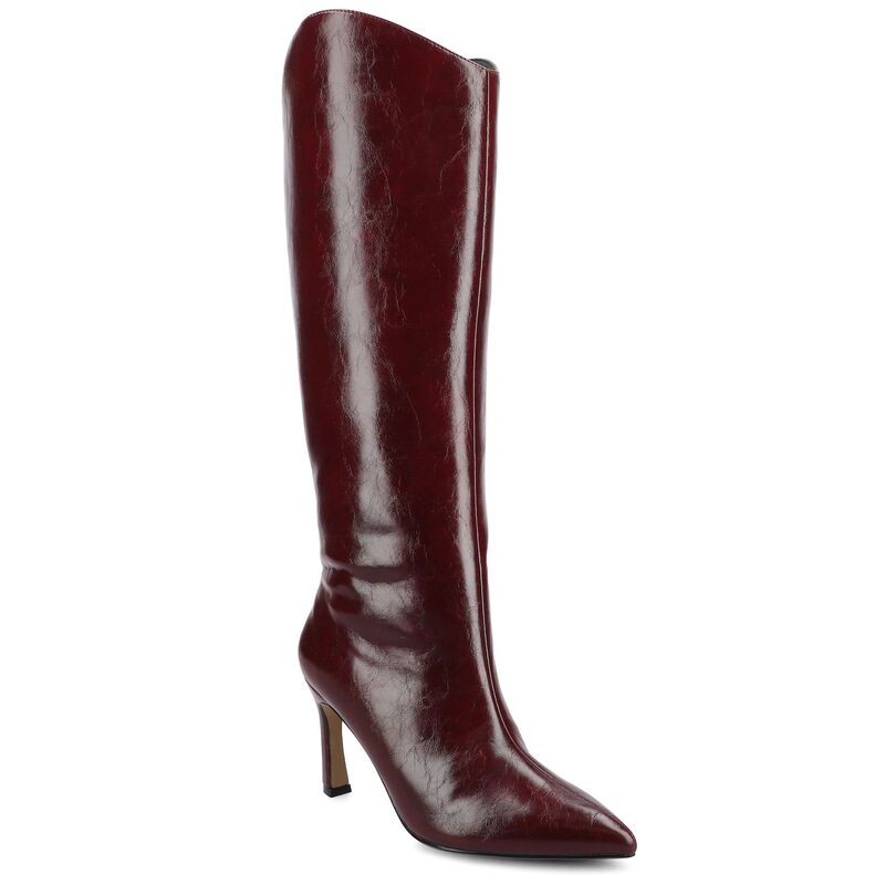 ジャーニー レディース シューズ ブーツ・レインブーツ Journee Rehela Women's Knee-High Boots Patent Oxblood オックスブラッド画像
