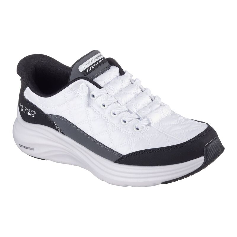 スケッチャーズ レディース シューズ スニーカー Skechers Hands Free Slip-ins Contour Foam Cozy Fit Women'sneakers White Black ホワイト