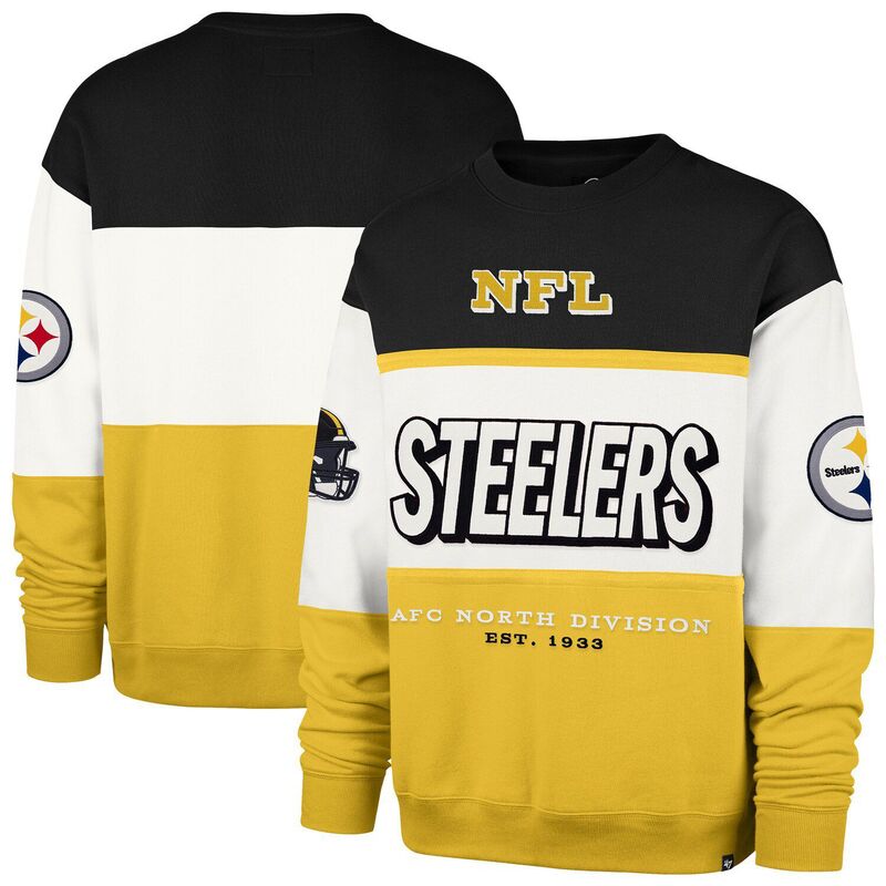 フォーティセブンブランド メンズ トップス Tシャツ スウェット マキシ 47 Brand Men's '47 Black/Gold Pittsburgh Steelers Breeze Maximalist Sweatshirt Stl Black ブラック