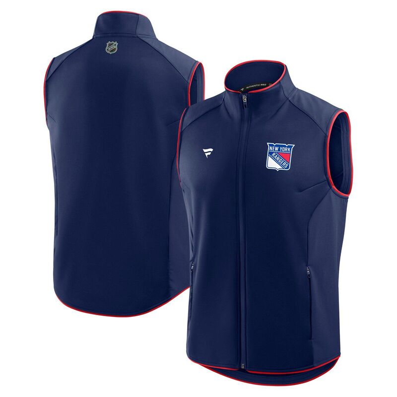 ファナティクス メンズ アウター ジャケット・ブルゾン ベスト Men's Fanatics Navy New York Rangers Authentic Pro Rink Full-Zip Vest Ranavy ネイビー