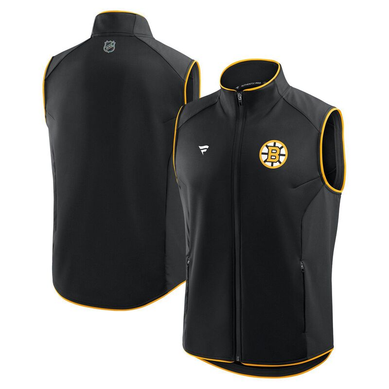 ファナティクス メンズ アウター ジャケット・ブルゾン ベスト Men's Fanatics Black Boston Bruins Authentic Pro Rink Full-Zip Vest Bsblack ブラック