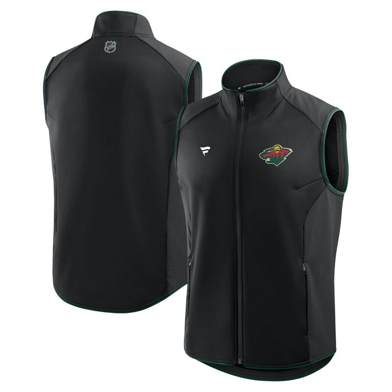ファナティクス メンズ アウター ジャケット・ブルゾン ベスト Men's Fanatics Black Minnesota Wild Authentic Pro Rink Full-Zip Vest Wld Black ブラック