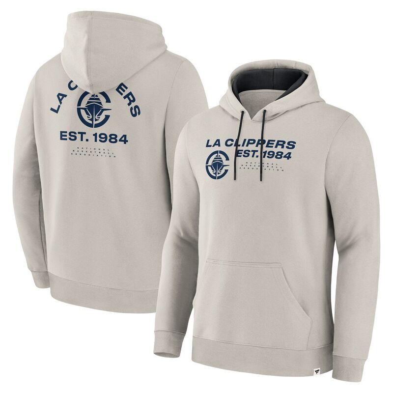 ファナティクス メンズ トップス Tシャツ パーカー Men's Fanatics Off White LA Clippers Crossover Collection Blocked Shot Premium Pullover Hoodie Clp Beige ベージュ|ReVida 店