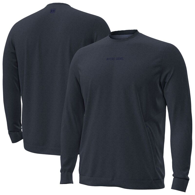 アンダーアーマー メンズ トップス Tシャツ スウェット Men's Under Armour Navy Notre Dame Fighting Irish Sideline Meridian Tri-Blend Sweatshirt Ntd Navy ネイビー