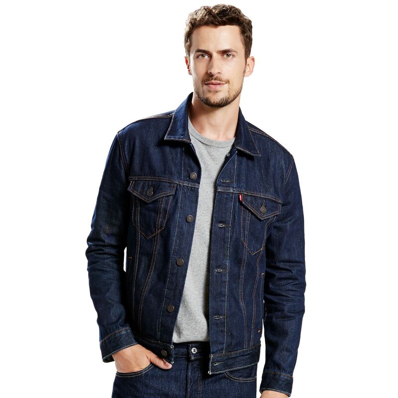 リーバイス メンズ アウター ジャケット・ブルゾン デニム Men Levi Trucker Denim Jacket Dark Blue ブルー