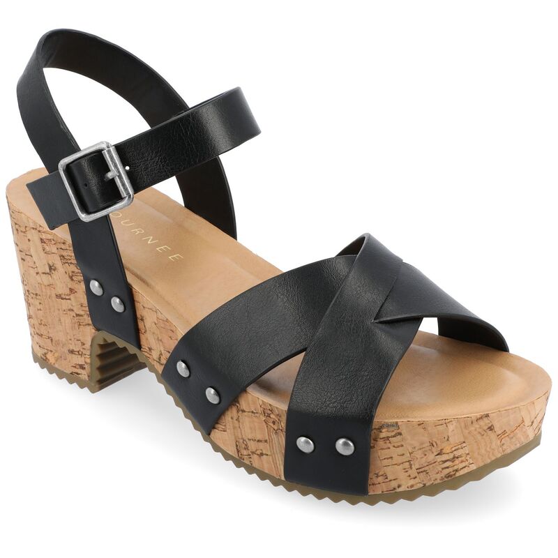 ジャーニー レディース シューズ サンダル プラットフォーム Journee Valentina Women's Platform Sandals Black ブラック