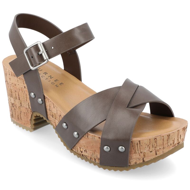 ジャーニー レディース シューズ サンダル プラットフォーム Journee Valentina Women's Platform Sandals Brown ブラウン
