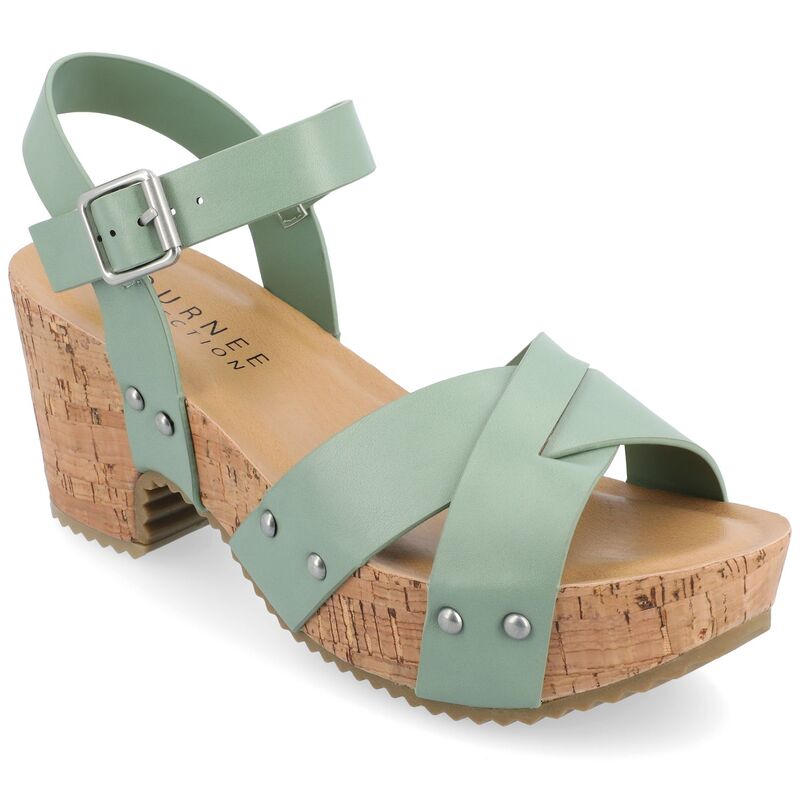 ジャーニー レディース シューズ サンダル プラットフォーム Journee Valentina Women's Platform Sandals Green グリーン