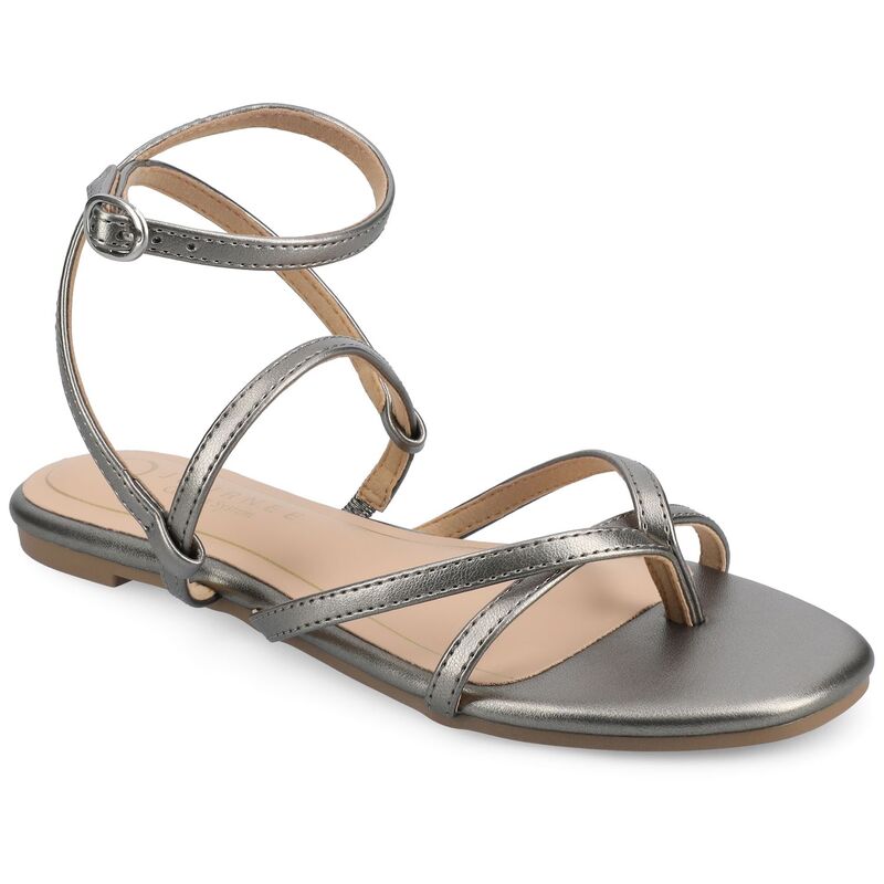 ジャーニー レディース シューズ サンダル Journee Serissa Women'strappy Sandals Pewter ピューター|ReVida 店