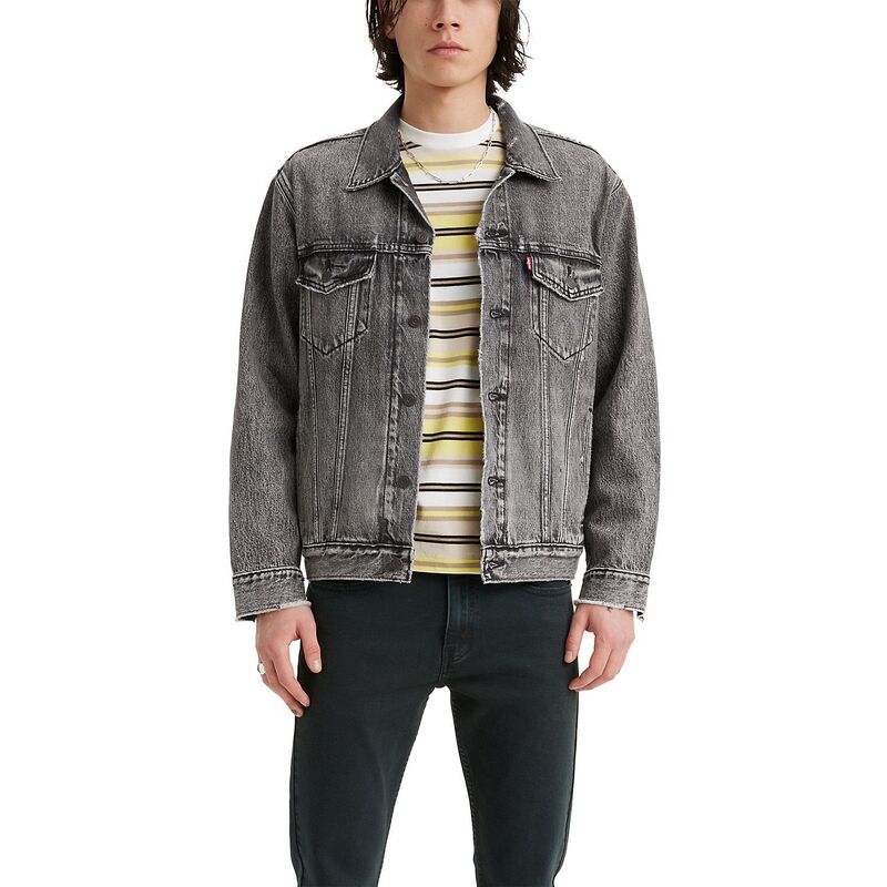 リーバイス メンズ アウター ジャケット・ブルゾン リラックスフィット Men Levi Relaxed Fitrucker Jacket Black Bear Claws ブラック