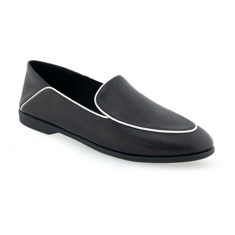 エアロソールズ レディース シューズ スリッポン・ローファー Aerosoles Bay Women's Loafers Black Leather ブラック
