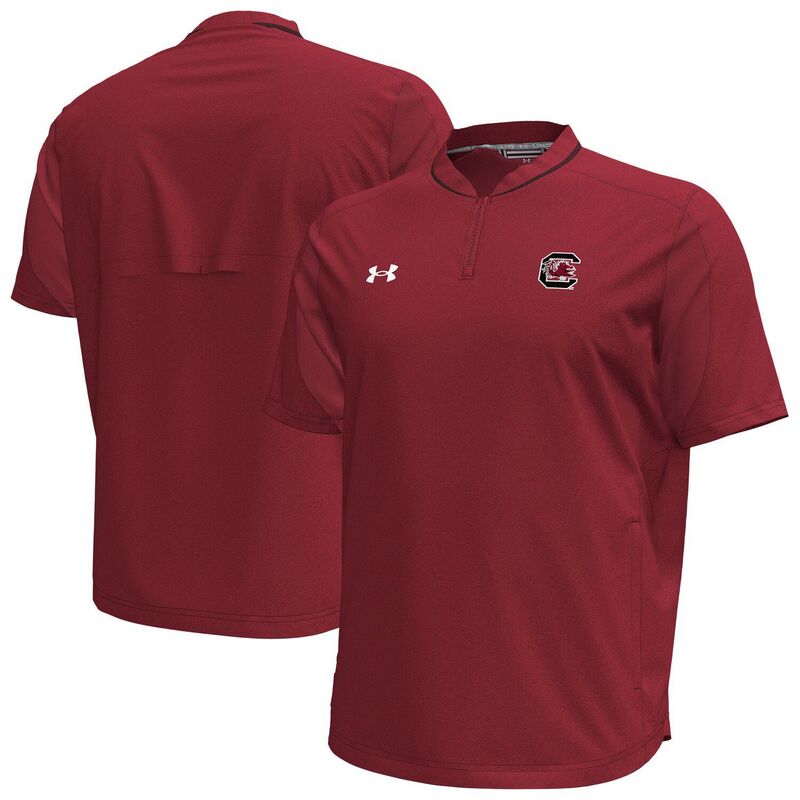 アンダーアーマー メンズ トップス Tシャツ Men's Under Armour Garnet South Carolina Gamecocks Motivate Quarter-Zip Top Scred レッド