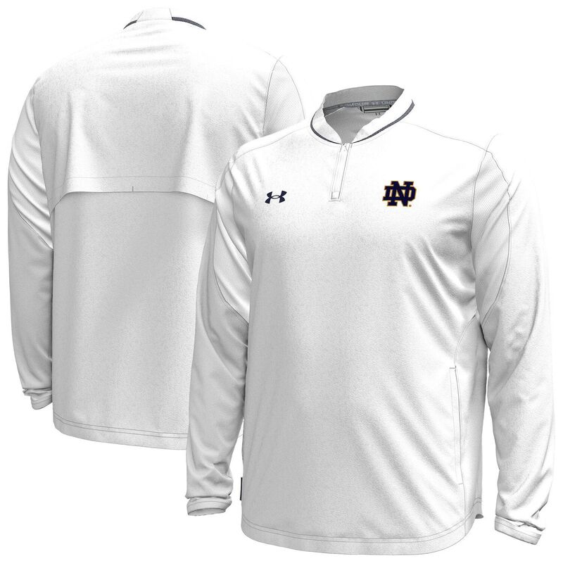 アンダーアーマー メンズ トップス Tシャツ ジャケット Men's Under Armour White Notre Dame Fighting Irish Motivate Long Sleeve Quarter-Zip Jacket Ntd White ホワイト