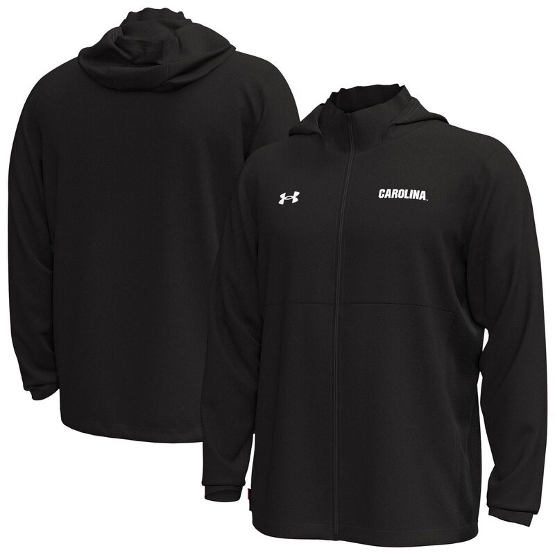 アンダーアーマー メンズ アウター ジャケット・ブルゾン パーカー Men's Under Armour Black South Carolina Gamecocks Rival Stretch Woven Full-Zip Hoodie Jacket Scr Black ブラック｜ReVida 店