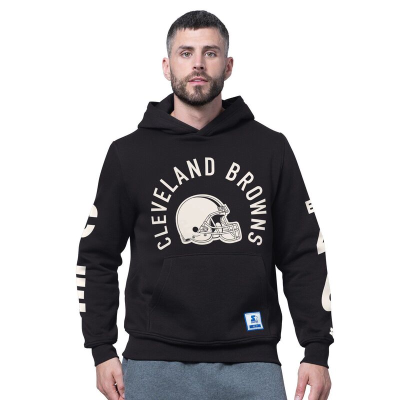 スターター メンズ トップス Tシャツ スウェット フリース パーカー Men'starter Black Cleveland Browns Handoffleece Hoodie Sweatshirt Brn Black ブラック