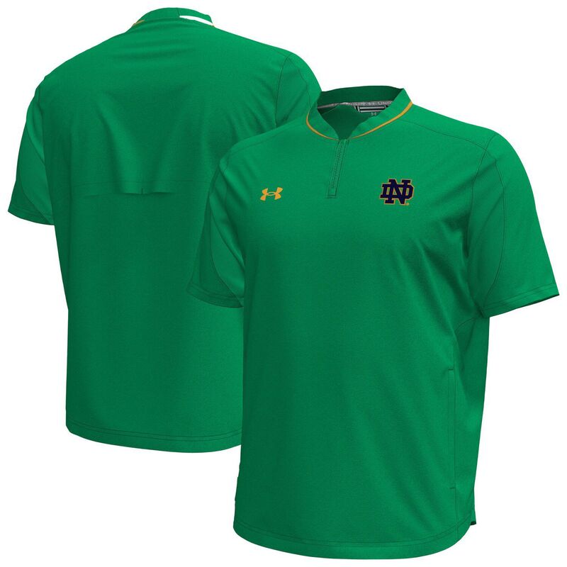 アンダーアーマー メンズ トップス Tシャツ Men's Under Armour Greenotre Dame Fighting Irish Motivate Quarter-Zip Top Ntd Green グリーン