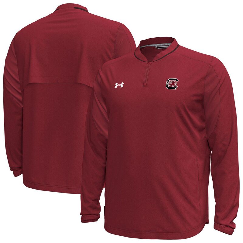 アンダーアーマー メンズ トップス Tシャツ ジャケット Men's Under Armour Garnet South Carolina Gamecocks Motivate Long Sleeve Quarter-Zip Jacket Scred レッド