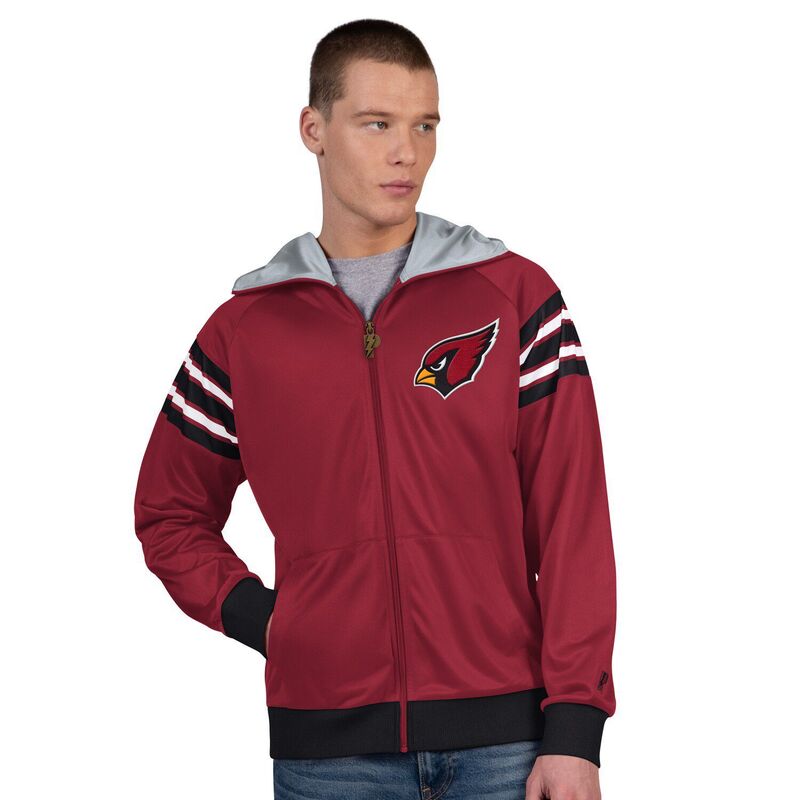 アンブランデッド メンズ アウター ジャケット・ブルゾン Unbranded Men's Pro Player Cardinal/White Arizona Cardinals Helmet Full-Zip Hooded Track Jacket Acred レッド