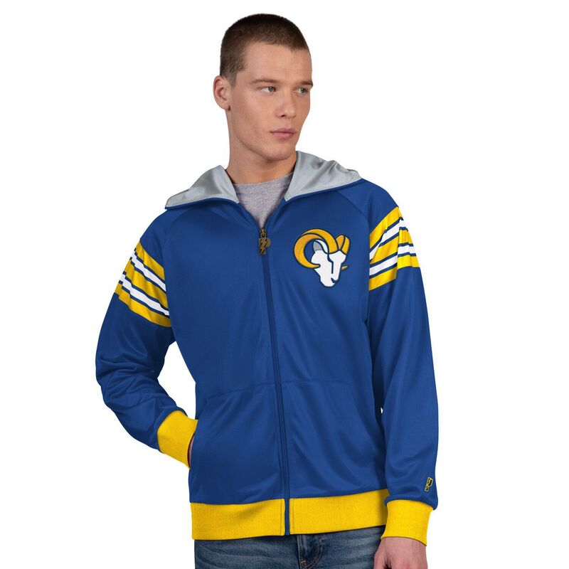 アンブランデッド メンズ アウター ジャケット・ブルゾン Unbranded Men's Pro Playeroyal/Gold Los Angeles Rams Helmet Full-Zip Hooded Track Jacket Lar Blue ブルー