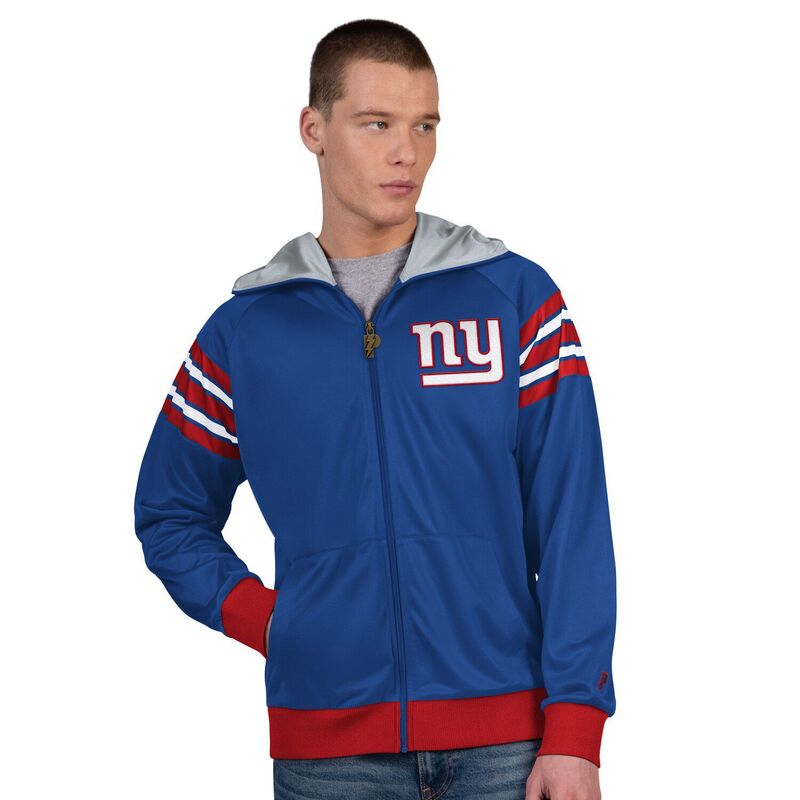 アンブランデッド メンズ アウター ジャケット・ブルゾン Unbranded Men Pro Playeroyal/Red New York Giants Helmet Full-Zip Hooded Track Jacket Gia Blue ブルー
