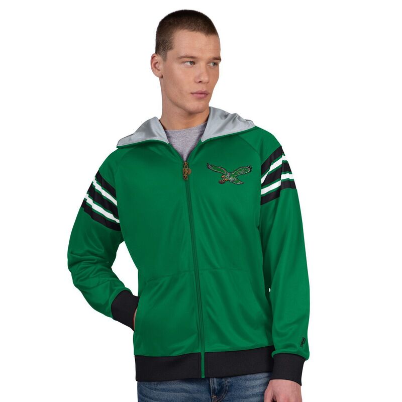 アンブランデッド メンズ アウター ジャケット・ブルゾン Unbranded Men Pro Player Kelly Green/Black Philadelphia Eagles Retro Helmet Full-Zip Hooded Track Jacket Eagreen グリーン