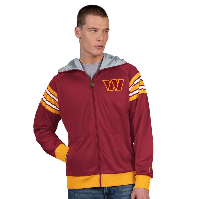 アンブランデッド メンズ アウター ジャケット・ブルゾン Unbranded Men's Pro Player Burgundy/Gold Washington Commanders Helmet Full-Zip Hooded Track Jacket Wft Med Re バーガンディ