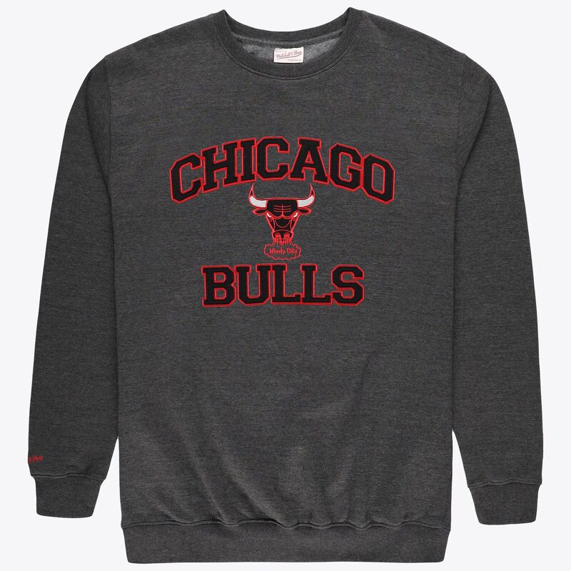 ミッチェル&ネス メンズ トップス Tシャツ クルーネック スウェットール Men's Mitchell & Ness Heather Charcoal Chicago Bulls Hardwood Classics Big & Tall Crewneck Sweatshirt Bul Charco チャコール