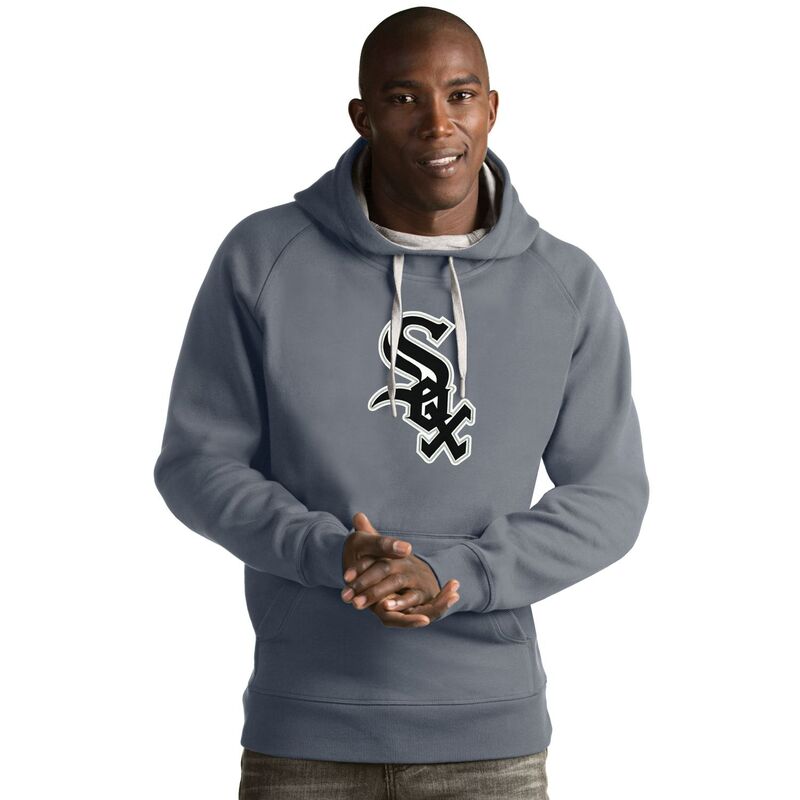 アンティグア メンズ トップス Tシャツ ロゴ パーカー Men's Antigua Chicago White Sox Victory Logo Hoodie Sox Gray グレー