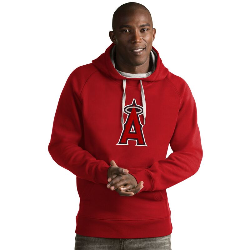 アンティグア メンズ トップス Tシャツ ロゴ パーカー Men's Antigua Los Angeles Angels of Anaheim Victory Logo Hoodie Ang Dark Red レッド