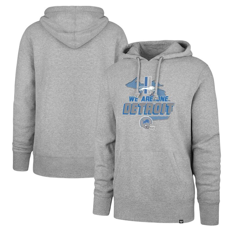 アンブランデッド メンズ トップス Tシャツ パーカー Unbranded Men's '47 Gray Detroit Lions We Are One Regional Headline Pullover Hoodie Lns Grey グレー
