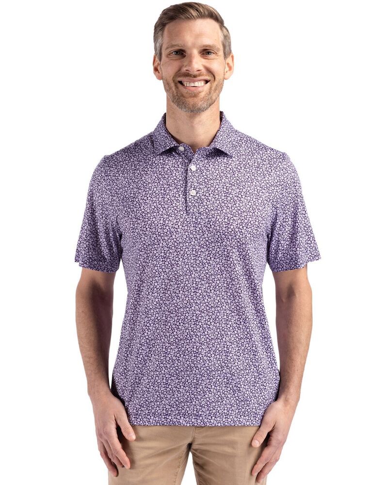 カッターアンドバック メンズ トップス Tシャツ ポロシャツ プリント Cutter & Buck Pike Flora Print Mens Polo College Purple パープル 16,086円