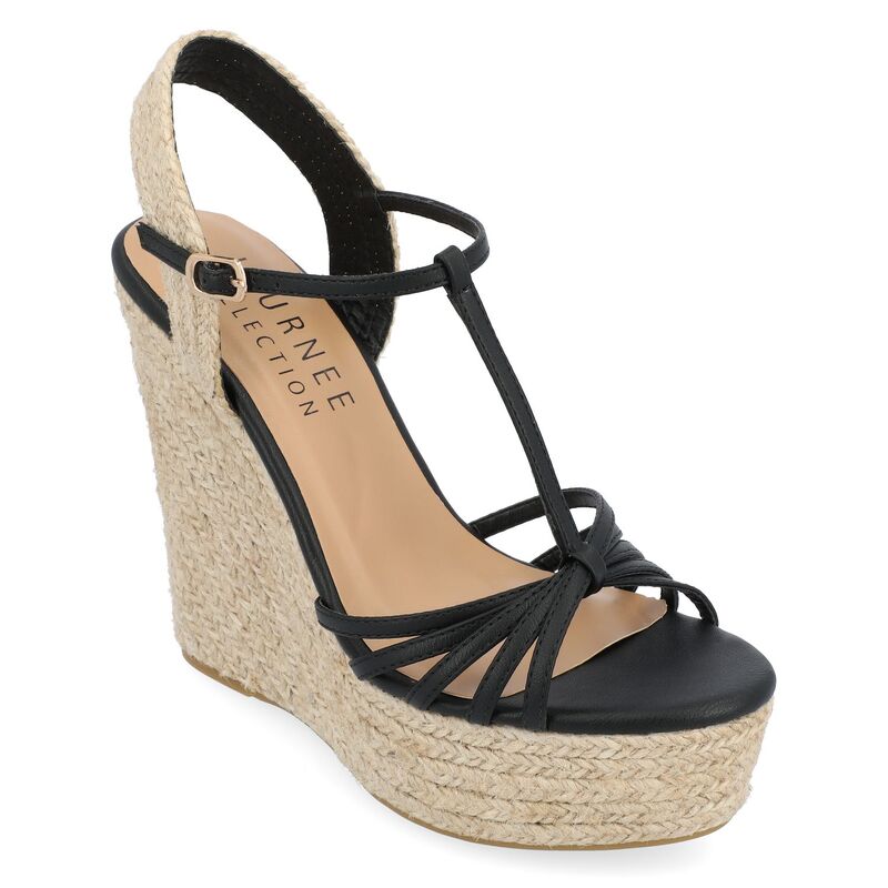 ジュルネ コレクション レディース シューズ サンダル Journee Collection Yara Tru Comfort Foam Women's Wedge Sandals Black ブラック